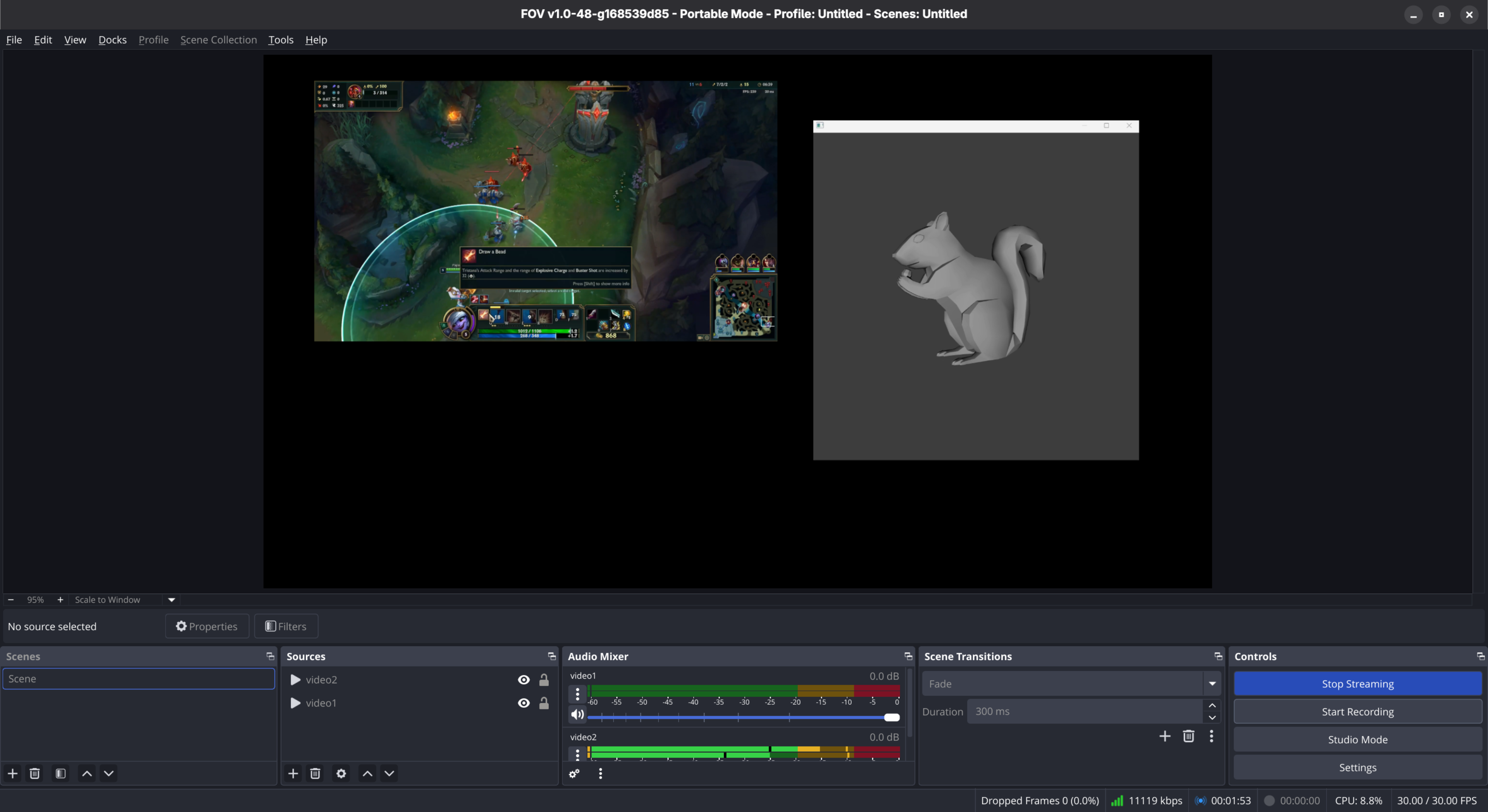 OBS FOV streaming using MOQ